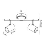 Lámpara de Techo Serie Wood 2 Focos GU10 - Imagen 2