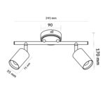 Lámpara de Techo Serie Black 2 Focos GU10 - Imagen 2