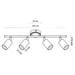 Lámpara de Techo Serie Black 4  Focos GU10 - Imagen 2