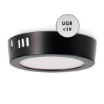 Panel de Superficie Negro Circular 6W CCT
