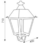 Farol Villa Acero Pintado Horno Negro - Imagen 2