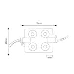 Cadena de 20 Módulos de 4 LED SMD Samsung 12V DC 2W - Imagen 2