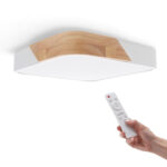 Plafon LED White Wood Square 24W