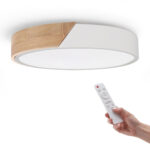 Plafon LED White Wood Round 24W