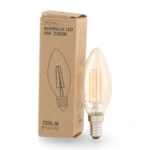 Bombilla LED Filamento E14 C35 4W Ámbar