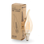 Bombilla LED Filamento E14 C35 Punta  4W Ámbar