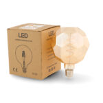 Bombilla LED Filamento Espiral E27 G125 Ball 4W Ámbar