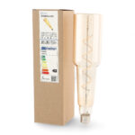 Bombilla LED Filamento Espiral E27 Botella 70 mm 4W Ámbar