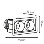 Foco LED Mini Black Fix Square 10W CCT - Imagen 2