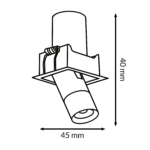 Foco LED orientable Mini White Tube Square 5W CCT - Imagen 2