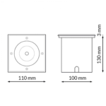 Foco empotrable GubBet para suelo IP67 Cuadrado con casquillo GU10 - Imagen 2