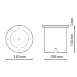 Foco empotrable GubBet para suelo IP67 Circular con casquillo GU10 - Imagen 2