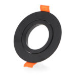 Aro basculante redondo negro Serie Luxury para GU10/MR16