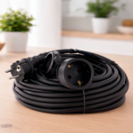 Prolongador schuko con tapa IP44 (3x1.5mm) 10 metros, Negro
